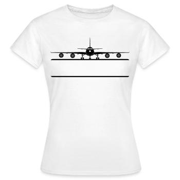 Flugzeug Namensschild - Frauen T-Shirt - Weiß - Vorne - AI Model Female 172 dark (172cm)