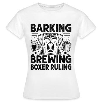 Aboyement Brassage Boxer Régner Amateur de café Chien - T-shirt Femme - blanc - Devant - AI Model Female 172 dark (172cm)