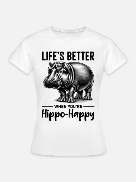 Nilpferd - Frauen T-Shirt - Weiß
