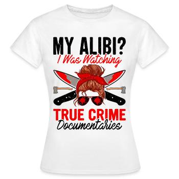Crime Junkie Merch Crime Podcast True Crime Junkie - T-shirt Femme - blanc - Devant - AI Model Female 172 dark (172cm)