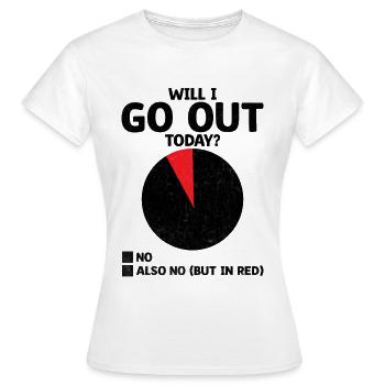 Werde ich heute ausgehen Sprüche für Introvertierte - Frauen T-Shirt - Weiß - Vorne - AI Model Female 172 dark (172cm)