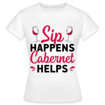 Vin Vin Rouge - T-shirt Femme - blanc - Devant - AI Model Female 172 dark (172cm)