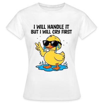 Ich werde damit umgehen Sarkasmus Sarkastisch - Frauen T-Shirt - Weiß - Vorne - AI Model Female 172 dark (172cm)