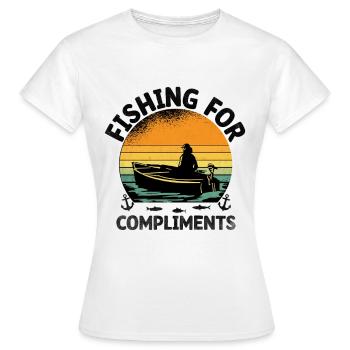 Fishing For Compliments Paddle Boat - Women's T-Shirt - white - Front - AI Model Female 172 dark (172cm)