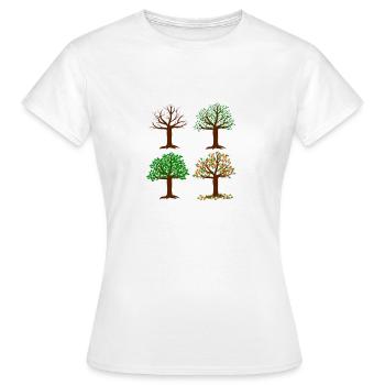 SAISON arbres - T-shirt Femme - blanc - Devant - AI Model Female 172 dark (172cm)