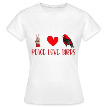 Peace Love Birds - Bird Watching - Bird Watcher - Women's T-Shirt - white - Front - AI Model Female 172 dark (172cm)