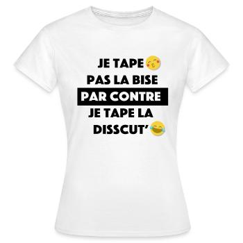bisous - T-shirt Femme - blanc - Devant - AI Model Female 172 dark (172cm)
