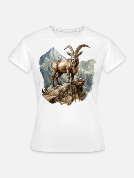Steinbock - Frauen T-Shirt - Weiß