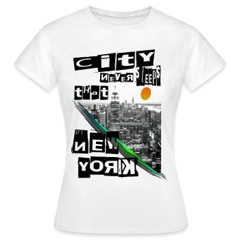 new York - Women's T-Shirt - white - Front - AI Model Female 172 dark (172cm)
