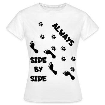 Side by side with dog * - Women's T-Shirt - white - Front - AI Model Female 172 dark (172cm)