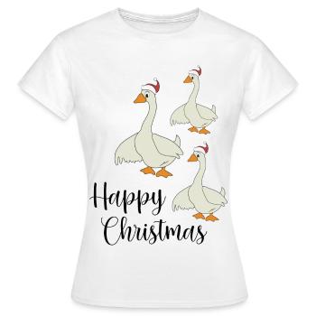 Happy Christmas - Frauen T-Shirt - Weiß - Vorne - AI Model Female 172 dark (172cm)