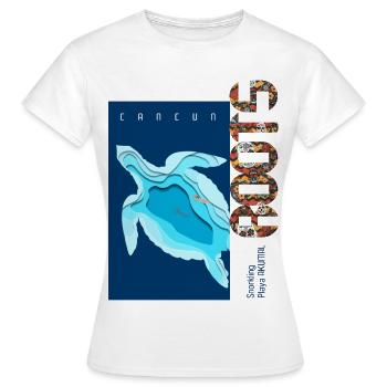 Schnorcheln mit Meeresschildkröten Wurzeln - Frauen T-Shirt - Weiß - Vorne - AI Model Female 172 dark (172cm)