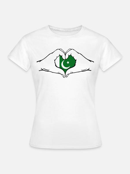 Pakistan Herzform - Frauen T-Shirt - Weiß