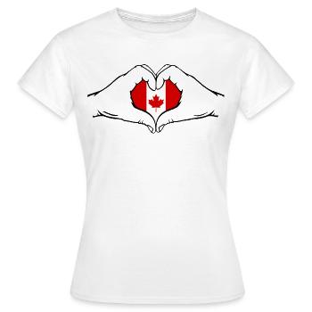 Kanada Flagge Herzform - Frauen T-Shirt - Weiß - Vorne - AI Model Female 172 dark (172cm)