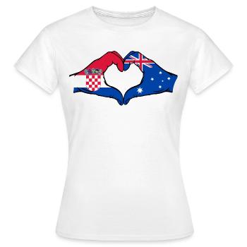 Croatie Australie Drapeau Coeur Forme De Coeur - T-shirt Femme - blanc - Devant - AI Model Female 172 dark (172cm)