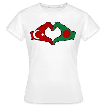 Turkey Bangladesh Hands Heart Shape - Women's T-Shirt - white - Front - AI Model Female 172 dark (172cm)