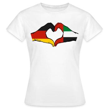 Allemagne Émirats arabes unis Drapeau - T-shirt Femme - blanc - Devant - AI Model Female 172 dark (172cm)