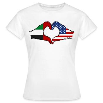 Émirats arabes unis États-Unis Coeur - T-shirt Femme - blanc - Devant - AI Model Female 172 dark (172cm)