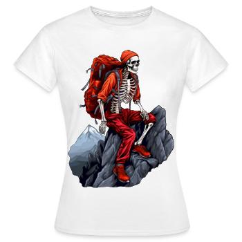 Skelette Bergsteiger / Wandern Skelett - Frauen T-Shirt - Weiß - Vorne - AI Model Female 172 dark (172cm)