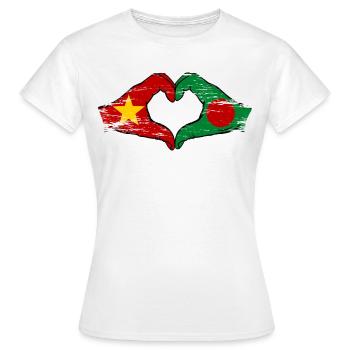 Vietnam Bangladesh flag hands heart shape used - Women's T-Shirt - white - Front - AI Model Female 172 dark (172cm)