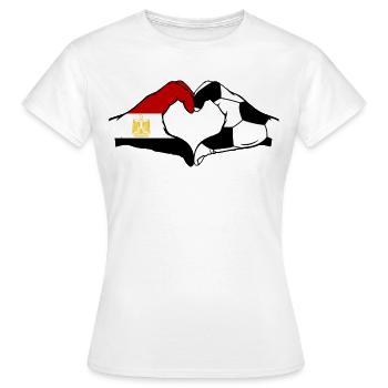 Aegypten Fussball Flagge Haende Herzform - Frauen T-Shirt - Weiß - Vorne - AI Model Female 172 dark (172cm)