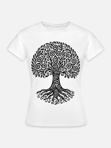 Triskel-Baum des Lebens - Frauen T-Shirt - Weiß