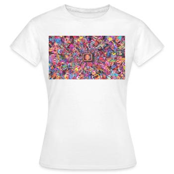 Bitcoin Bazooka - PopArt 4 - T-shirt Femme - blanc - Devant - AI Model Female 172 dark (172cm)