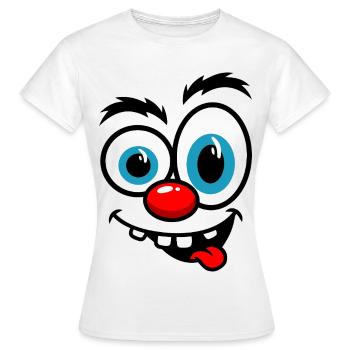 Caricature colorée du clown - T-shirt Femme - blanc - Devant - AI Model Female 172 dark (172cm)