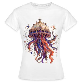 Méduse cathédrale cosmique - T-shirt Femme - blanc - Devant - AI Model Female 172 dark (172cm)