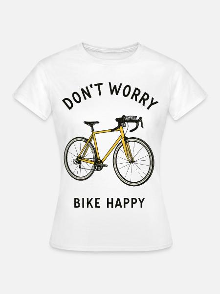 Bike happy - Frauen T-Shirt - Weiß