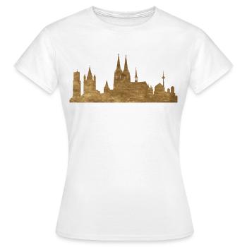 Ville de Cologne Cathédrale de Cologne Ville de Cologne Horizon de Cologne - T-shirt Femme - blanc - Devant - AI Model Female 172 dark (172cm)