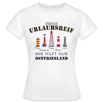 La Frise orientale prête pour les vacances, la mer du Nord allemande - T-shirt Femme - blanc - Devant - AI Model Female 172 dark (172cm)