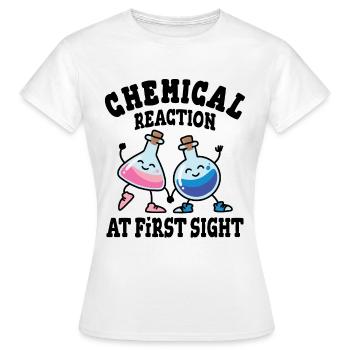 Chemical reaction at first sight - Women's T-Shirt - white - Front - AI Model Female 172 dark (172cm)