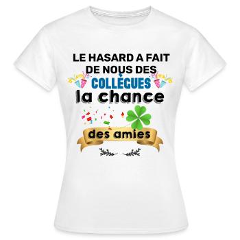 Collègues et Amies - T-shirt Femme - blanc - Devant - AI Model Female 172 dark (172cm)
