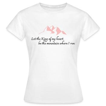 Jesus The Mountain Where I Run v2 - Women's T-Shirt - white - Front - AI Model Female 172 dark (172cm)