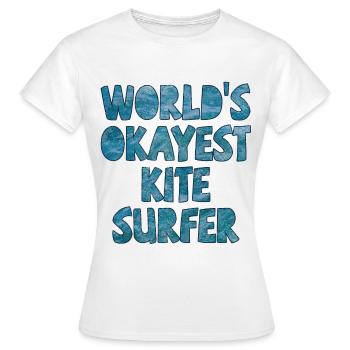 World's Okayest Kite Surfer Dark Blue - Women's T-Shirt - white - Front - AI Model Female 172 dark (172cm)