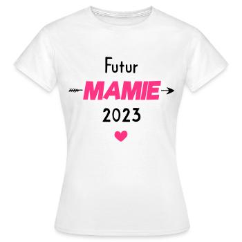 Futur mamie en 2023 - cadeau annonce naissance - T-shirt Femme - blanc - Devant - AI Model Female 172 dark (172cm)