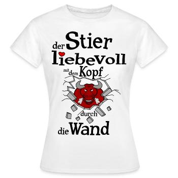 Sternzeichen Stier - Frauen T-Shirt - Weiß - Vorne - AI Model Female 172 dark (172cm)