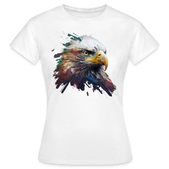 Freiheit in Farbe: Adlerporträt auf Leinwand - Frauen T-Shirt - Weiß - Vorne - AI Model Female 172 dark (172cm)