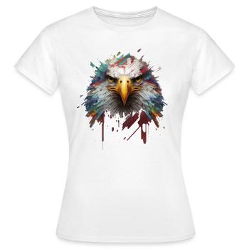 Freiheit in Farbe: Adlerporträt auf Leinwand - Frauen T-Shirt - Weiß - Vorne - AI Model Female 172 dark (172cm)