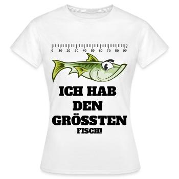 Ich hab den größten Fisch! Hingucker für Angler - Frauen T-Shirt - Weiß - Vorne - AI Model Female 172 dark (172cm)