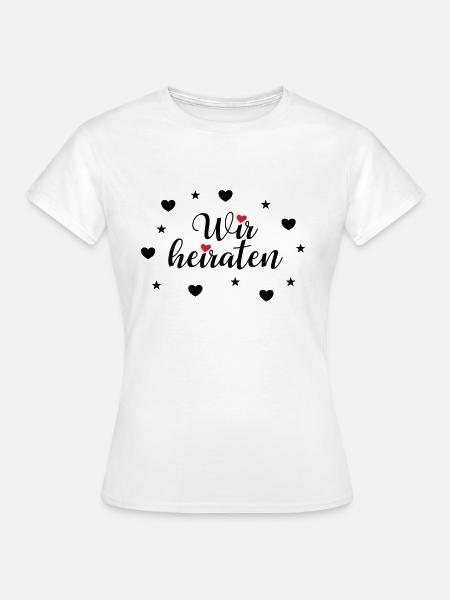 Wir Heiraten Elegantes Hochzeit Bruatpaar Design - Frauen T-Shirt - Weiß