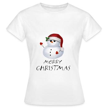 Bonhomme de neige noël bonhomme de neige noël - T-shirt Femme - blanc - Devant - AI Model Female 172 dark (172cm)