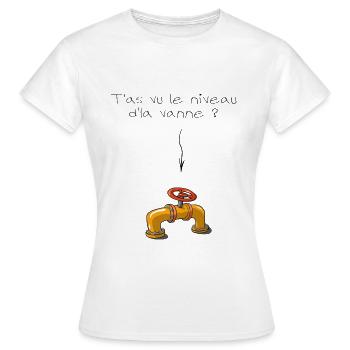T'as vu le niveau de la vanne - clair - T-shirt Femme - blanc - Devant - AI Model Female 172 dark (172cm)