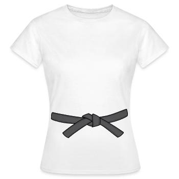 Ceinture de karaté ceinture cadeau costume carnaval - T-shirt Femme - blanc - Devant - AI Model Female 172 dark (172cm)