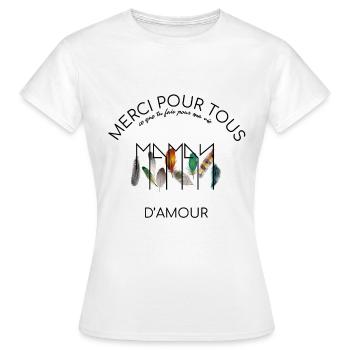 Merci pour tous ce que tu fais maman - T-shirt Femme - blanc - Devant - AI Model Female 172 dark (172cm)