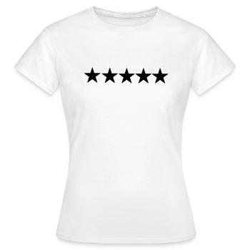 5 stars - Women's T-Shirt - white - Front - AI Model Female 172 dark (172cm)