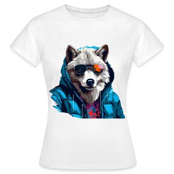 Streetstyle Polarwolf | Wolfsliebhaber - Frauen T-Shirt - Weiß - Vorne - AI Model Female 172 dark (172cm)