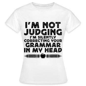 Professeur de langues étrangères École Professeurs de langues - T-shirt Femme - blanc - Devant - AI Model Female 172 dark (172cm)