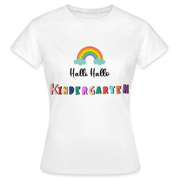 Halli Hello Jardin d’enfants - T-shirt Femme - blanc - Devant - AI Model Female 172 dark (172cm)